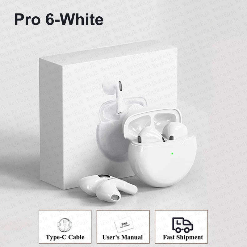 Fones de ouvido sem fio Bluetooth Air Pro 6 Pods