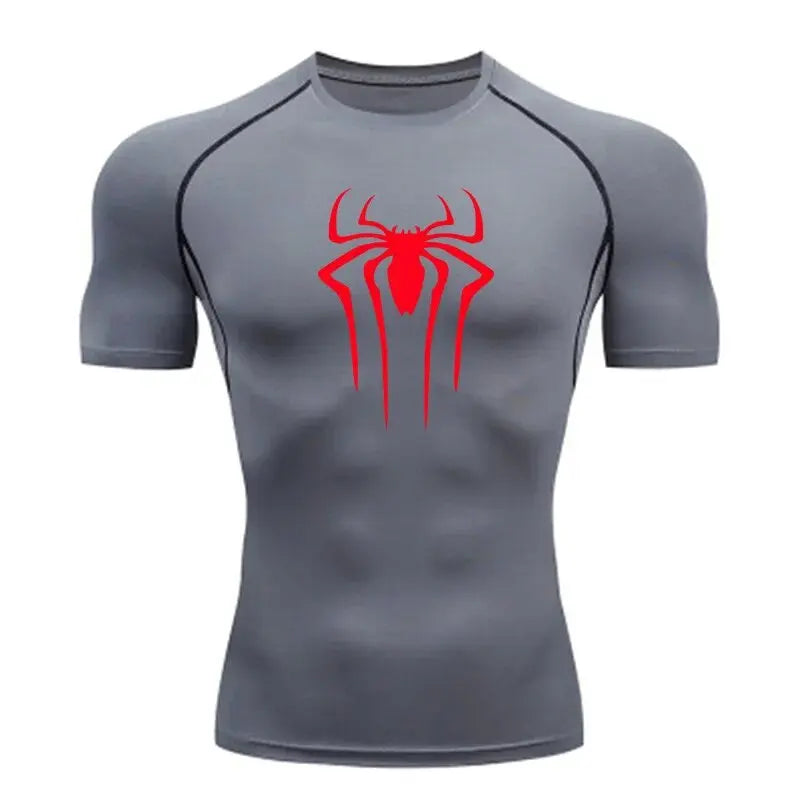 Nova camisa de compressão masculina fitness academia